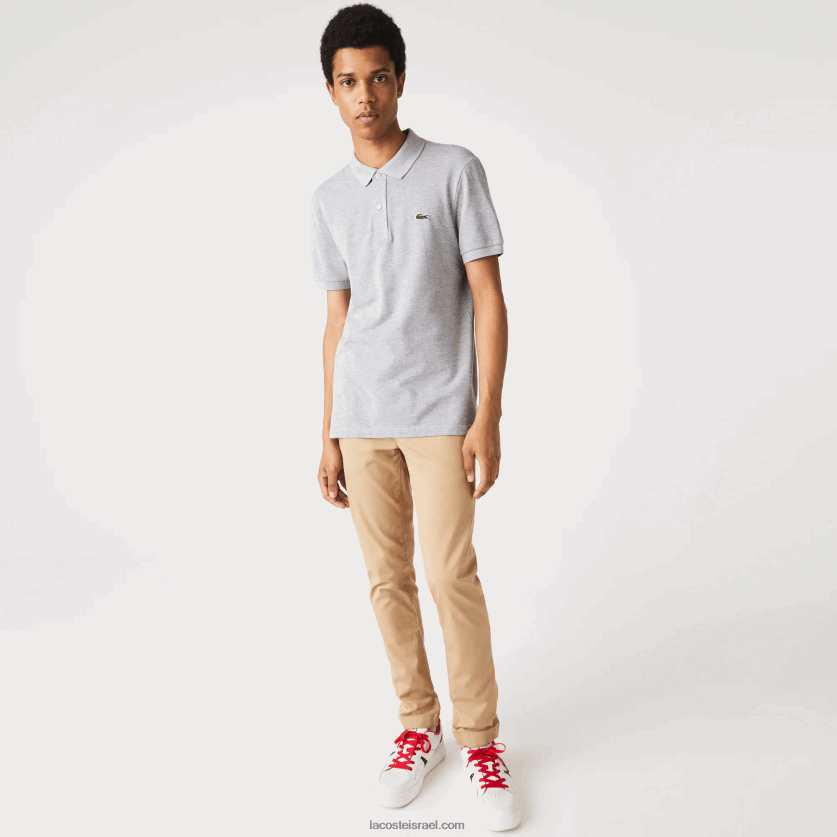 Lacoste פולו מקורי l.12.12 slim fit DZ4D0D1267 אפור chine yrd גברים - Image 2