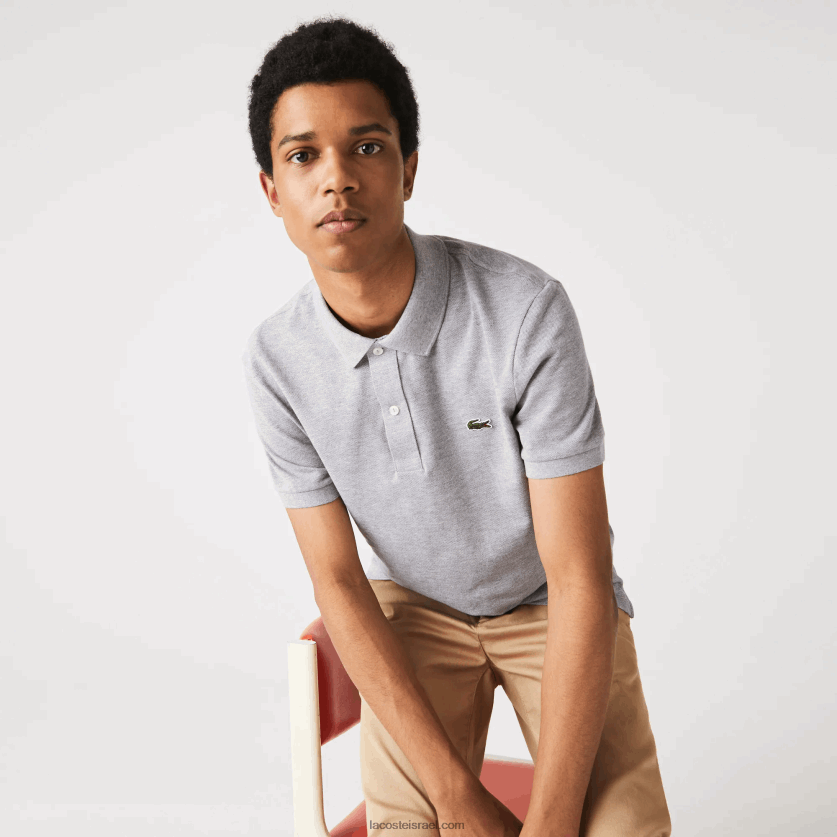 Lacoste פולו מקורי l.12.12 slim fit DZ4D0D1267 אפור chine yrd גברים - Image 1