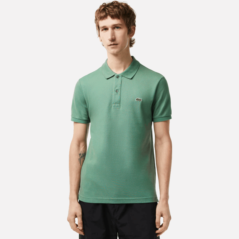 Lacoste פולו מקורי l.12.12 slim fit DZ4D0D202 ירוק חאקי kx5 גברים - Image 1