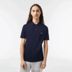 Lacoste פולו מקורי l.12.12 slim fit DZ4D0D685 כחול כהה 166 גברים