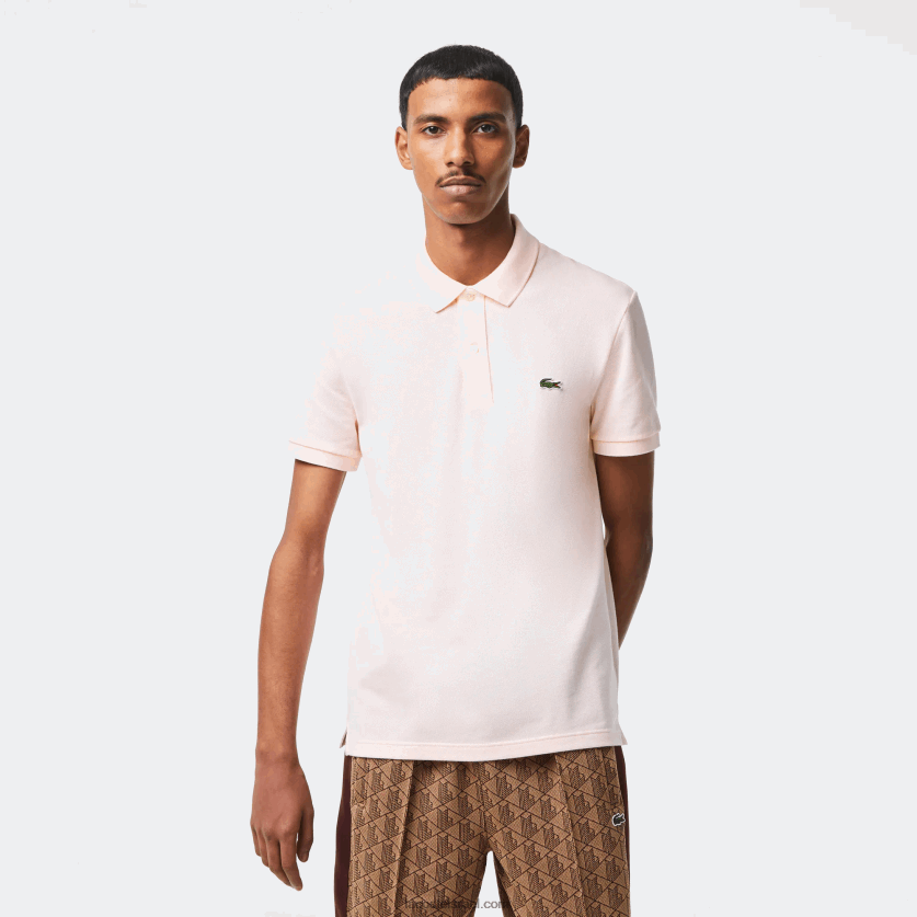 Lacoste פולו מקורי l.12.12 slim fit DZ4D0D740 ורוד בהיר t03 גברים - Image 1