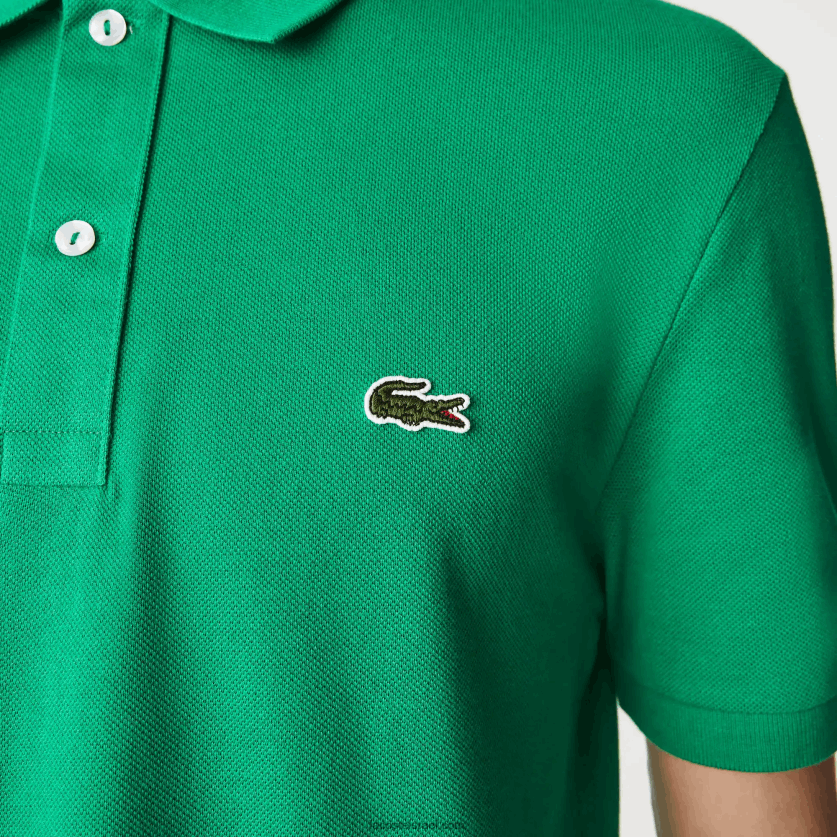 Lacoste פולו מקורי l.12.12 slim fit DZ4D0D940 ירוק ldm גברים - Image 6