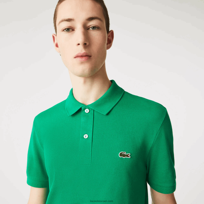 Lacoste פולו מקורי l.12.12 slim fit DZ4D0D940 ירוק ldm גברים - Image 1