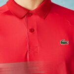 Lacoste פולו סטרץ' עם הדפס נובאק ג'וקוביץ' DZ4D0D929 אדום לבן c9u גברים - Image 2
