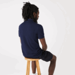 Lacoste פולו סטרץ' פטי פיקה בכושר slim fit DZ4D0D563 כחול כהה 166 גברים - Image 3