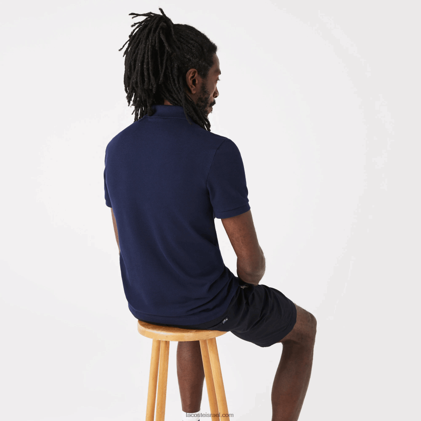 Lacoste פולו סטרץ' פטי פיקה בכושר slim fit DZ4D0D563 כחול כהה 166 גברים - Image 3