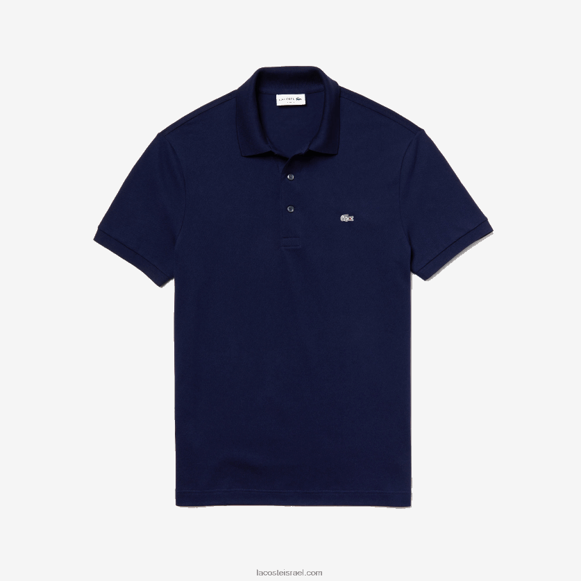 Lacoste פולו סטרץ' פטי פיקה בכושר slim fit DZ4D0D563 כחול כהה 166 גברים - Image 4