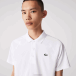 Lacoste פולו ספורטיבי נושם עמיד בפני שחיקה DZ4D0D164 לבן 001 גברים - Image 2