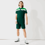 Lacoste פולו ספורטיבי פיקה בהתאמה רגילה עם ויסות תרמו DZ4D0D1312 ירוק שחור לבן zqg גברים