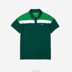 Lacoste פולו ספורטיבי פיקה בהתאמה רגילה עם ויסות תרמו DZ4D0D1312 ירוק שחור לבן zqg גברים - Image 4