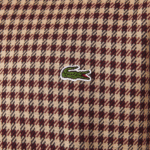 Lacoste פולו עם הדפס טרטן בגזרה רגועה DZ4D0D924 בצבע בז' כחול כהה בורדו v40 גברים - Image 4