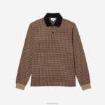 Lacoste פולו עם הדפס טרטן בגזרה רגועה DZ4D0D924 בצבע בז' כחול כהה בורדו v40 גברים - Image 5