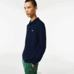Lacoste פולו עם הדפס מנומר בגזרה קלאסית DZ4D0D704 כחול כהה 7cg גברים - Image 2