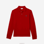 Lacoste פולו עם הדפס מנומר בגזרה קלאסית DZ4D0D705 אדום 7cq גברים - Image 4