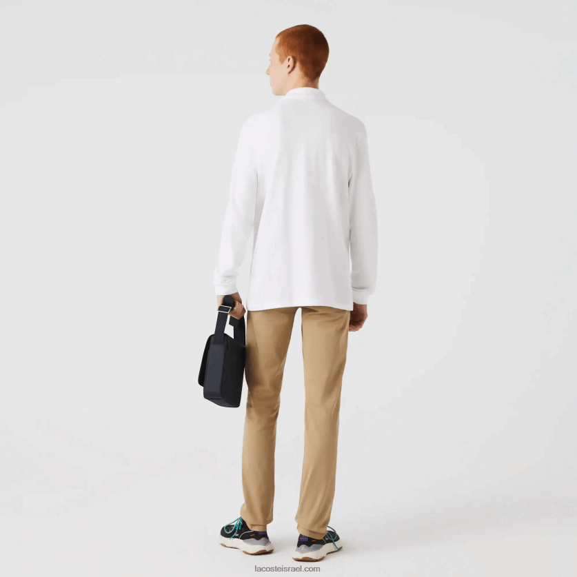 Lacoste פולו עם שרוול ארוך l.12.12 מקורי DZ4D0D644 לבן 001 גברים - Image 3