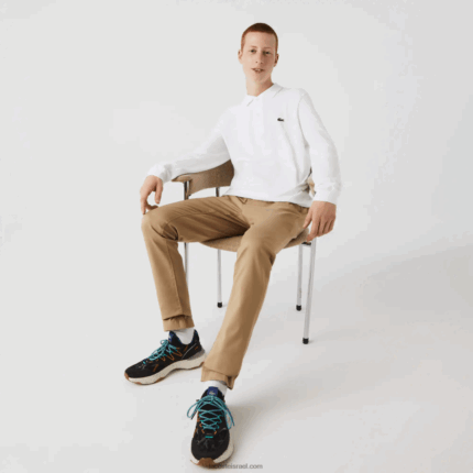 Lacoste פולו עם שרוול ארוך l.12.12 מקורי DZ4D0D644 לבן 001 גברים