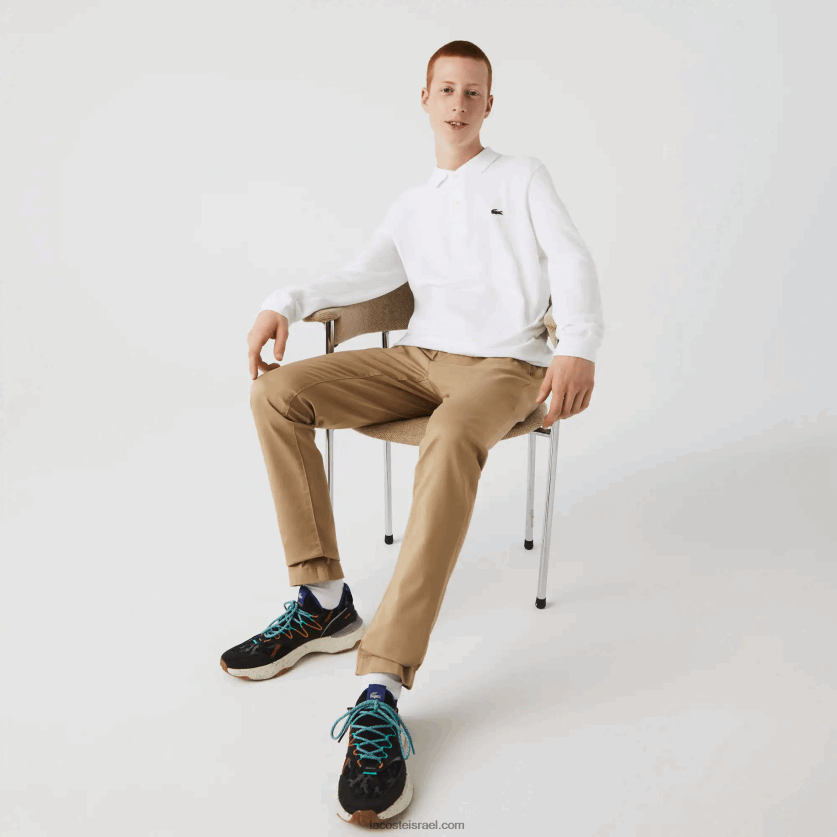 Lacoste פולו עם שרוול ארוך l.12.12 מקורי DZ4D0D644 לבן 001 גברים - Image 1