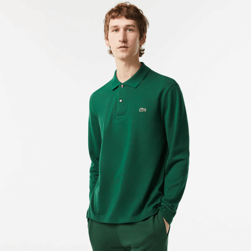 Lacoste פולו עם שרוול ארוך l.12.12 מקורי DZ4D0D746 ירוק 132 גברים - Image 1