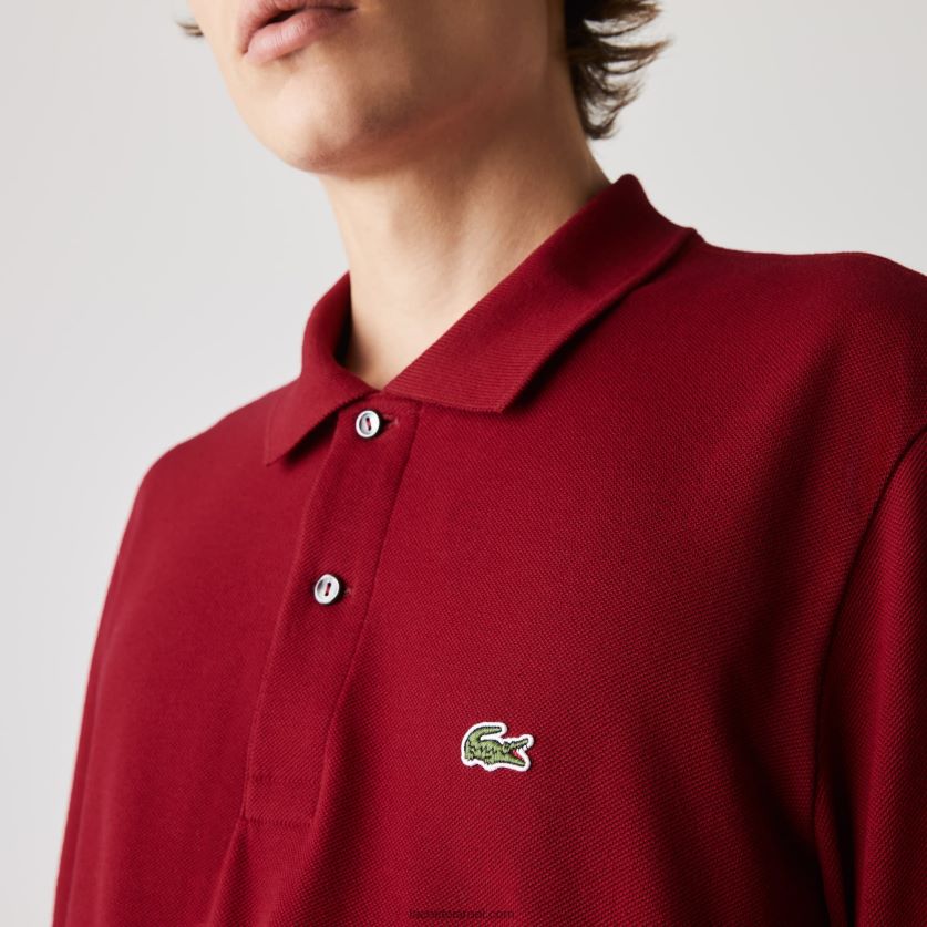 Lacoste פולו עם שרוול ארוך l.12.12 מקורי DZ4D0D799 בורדו 476 גברים - Image 3