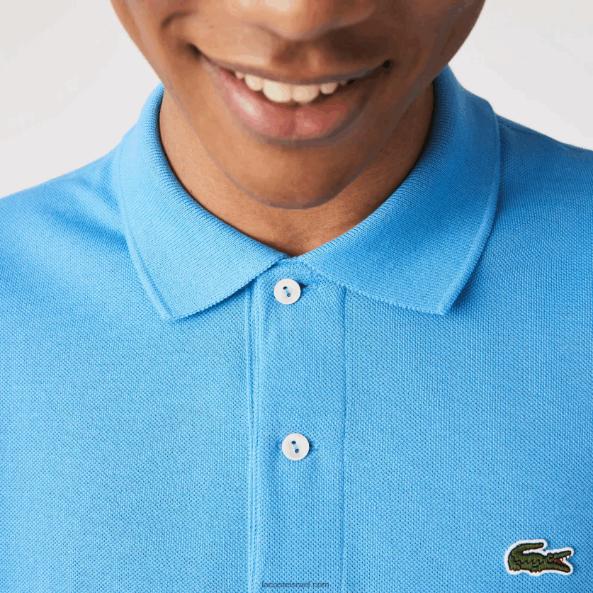 Lacoste פולו עם שרוול ארוך l.12.12 מקורי DZ4D0D821 כחול 4xa גברים - Image 2