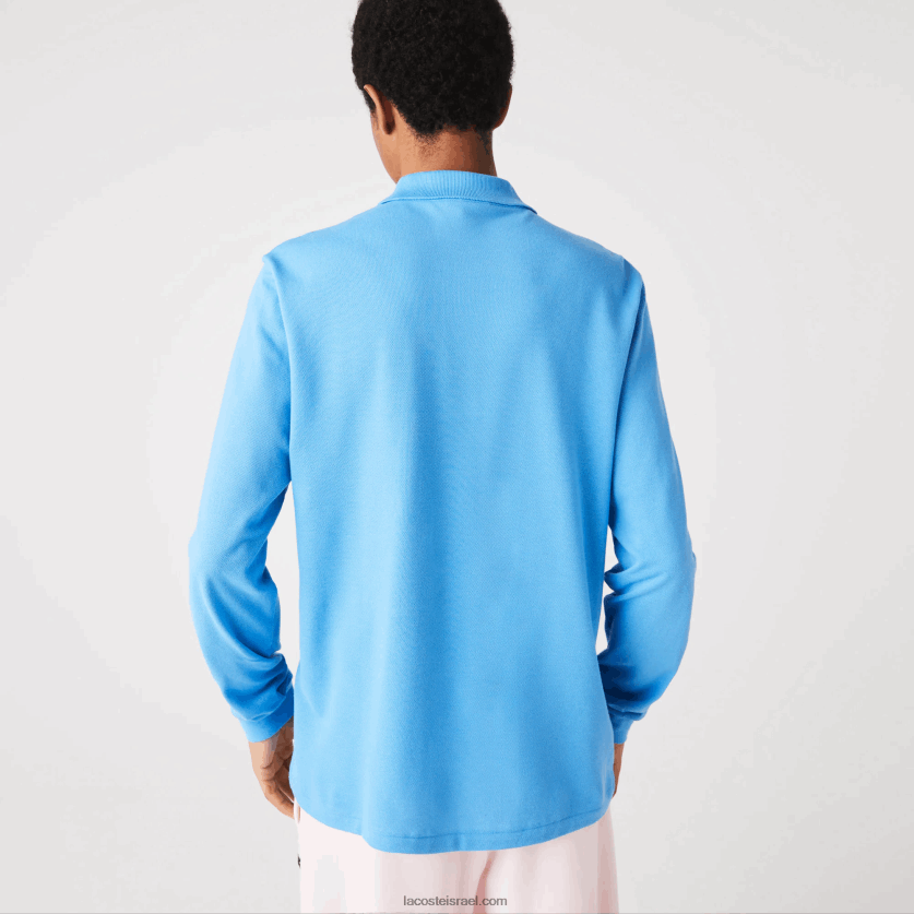 Lacoste פולו עם שרוול ארוך l.12.12 מקורי DZ4D0D821 כחול 4xa גברים - Image 3