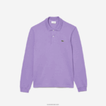Lacoste פולו עם שרוול ארוך l.12.12 מקורי DZ4D0D945 gfu סגול גברים - Image 3
