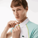Lacoste פולו פוליאסטר ממוחזר טניס עם טכנולוגיה יבשה במיוחד DZ4D0D137 לבן ירוק בהיר צהוב awc גברים - Image 2