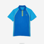 Lacoste פולו פוליאסטר ממוחזר טניס עם טכנולוגיה יבשה במיוחד DZ4D0D138 כחול צהוב aw9 גברים - Image 4