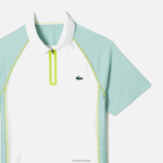 Lacoste פולו פוליאסטר ממוחזר טניס עם טכנולוגיה יבשה במיוחד DZ4D0D137 לבן ירוק בהיר צהוב awc גברים - Image 5