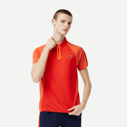 Lacoste פולו פוליאסטר ממוחזר טניס עם טכנולוגיה יבשה במיוחד DZ4D0D139 כתום אדום xim גברים