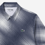 Lacoste פולו פוליאסטר ממוחזר מודפס גולף DZ4D0D151 לבן כחול כהה ev0 גברים - Image 4