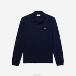 Lacoste פולו פטי פיקה בגזרה דקיקה DZ4D0D687 כחול כהה 166 גברים - Image 3