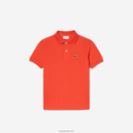 Lacoste פולו פטי פיקה בכושר רגיל DZ4D0D3007 כתום 02k ילדים - Image 3
