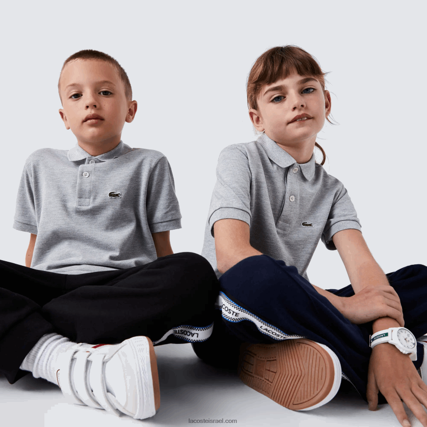 Lacoste פולו פטי פיקה בכושר רגיל DZ4D0D3126 chine אפור cca ילדים - Image 1