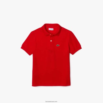Lacoste פולו פטי פיקה בכושר רגיל DZ4D0D3171 אדום wtu ילדים