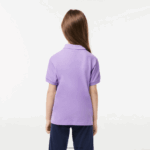 Lacoste פולו פטי פיקה בכושר רגיל DZ4D0D3181 gfu סגול ילדים - Image 3