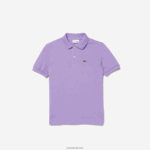 Lacoste פולו פטי פיקה בכושר רגיל DZ4D0D3181 gfu סגול ילדים - Image 4