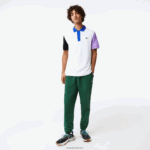 Lacoste פולו פטי פיקה כותנה בהתאמה רגילה DZ4D0D559 לבן שחור סגול כחול luc גברים - Image 2