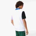 Lacoste פולו פטי פיקה כותנה בהתאמה רגילה DZ4D0D559 לבן שחור סגול כחול luc גברים - Image 3