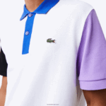 Lacoste פולו פטי פיקה כותנה בהתאמה רגילה DZ4D0D559 לבן שחור סגול כחול luc גברים - Image 4