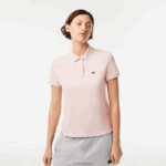 Lacoste פולו פטי פיקה כותנה רכה בהתאמה רגילה DZ4D0D2495 אדי ורוד בהיר נשים