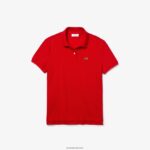Lacoste פולו פטי פיקה כותנה רכה בהתאמה רגילה DZ4D0D2504 אדום 240 נשים - Image 4
