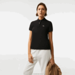 Lacoste פולו פטי פיקה כותנה רכה בהתאמה רגילה DZ4D0D2364 שחור 031 נשים - Image 4