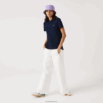 Lacoste פולו פטי פיקה כותנה רכה בהתאמה רגילה DZ4D0D2365 כחול כהה 166 נשים - Image 4