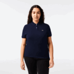 Lacoste פולו פטי פיקה כותנה רכה בהתאמה רגילה DZ4D0D2365 כחול כהה 166 נשים - Image 5