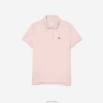 Lacoste פולו פטי פיקה כותנה רכה בהתאמה רגילה DZ4D0D2495 אדי ורוד בהיר נשים - Image 5
