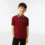 Lacoste פולו פטיט פיקה כותנה טריקולור DZ4D0D2954 בורדו לבן x62 בנים