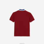 Lacoste פולו פטיט פיקה כותנה טריקולור DZ4D0D2954 בורדו לבן x62 בנים - Image 4