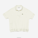 Lacoste פולו פיקה זורם בגזרה רופפת DZ4D0D2462 לבן 70V נשים - Image 3