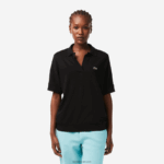 Lacoste פולו פיקה זורם בגזרה רופפת DZ4D0D2463 שחור 031 נשים